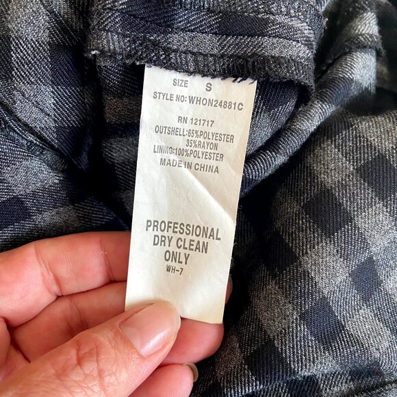 WHO A.U. Vintage Gray & Black Plaid Western-style Mini Dress with Snap Buttons - Picture 5 of 9